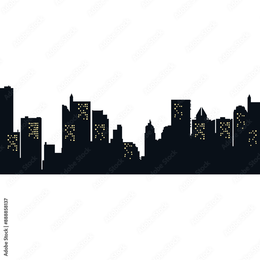 Naklejka premium City Silhouette Night