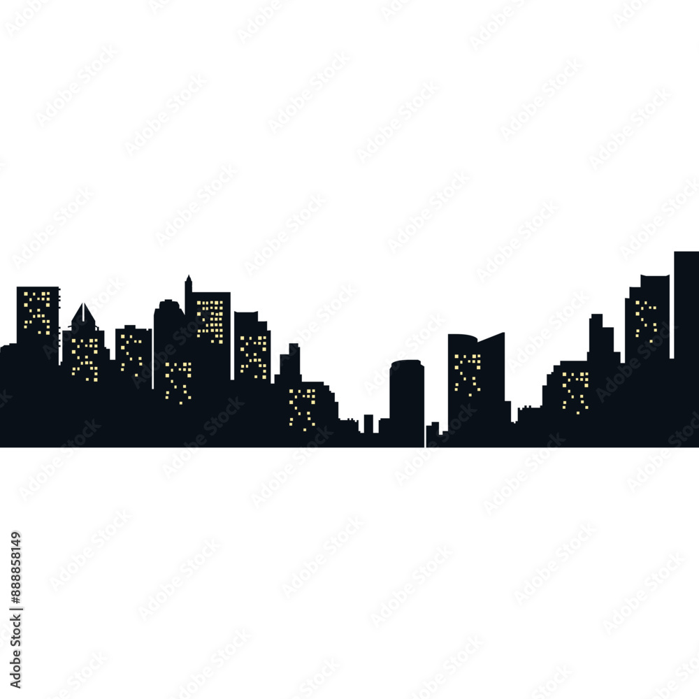 Fototapeta premium City Silhouette Night
