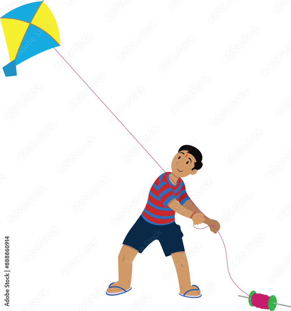 custom made wallpaper toronto digitalIndian Kid flying kite to celebrate Uttarayan