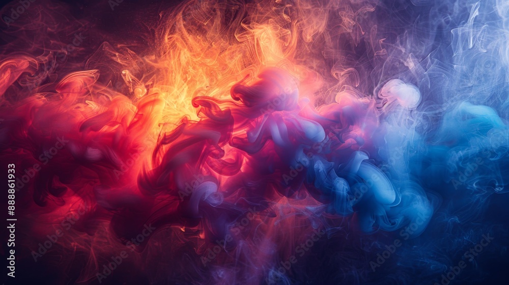 Abstract colorful smoke art - generative ai Abstract colorful smoke art - generative ai