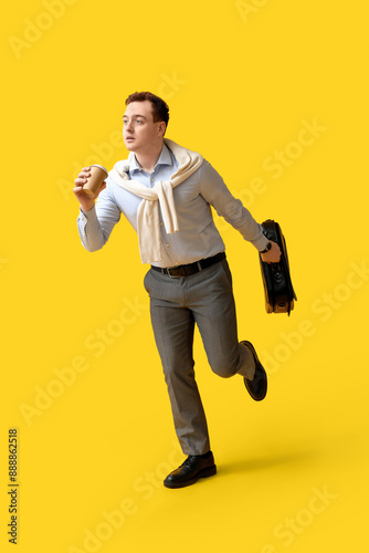 Handsome young man running ...