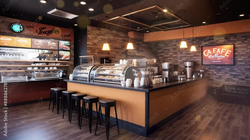 Abstract blur defocus coffee shop cafe and restaurant interior background