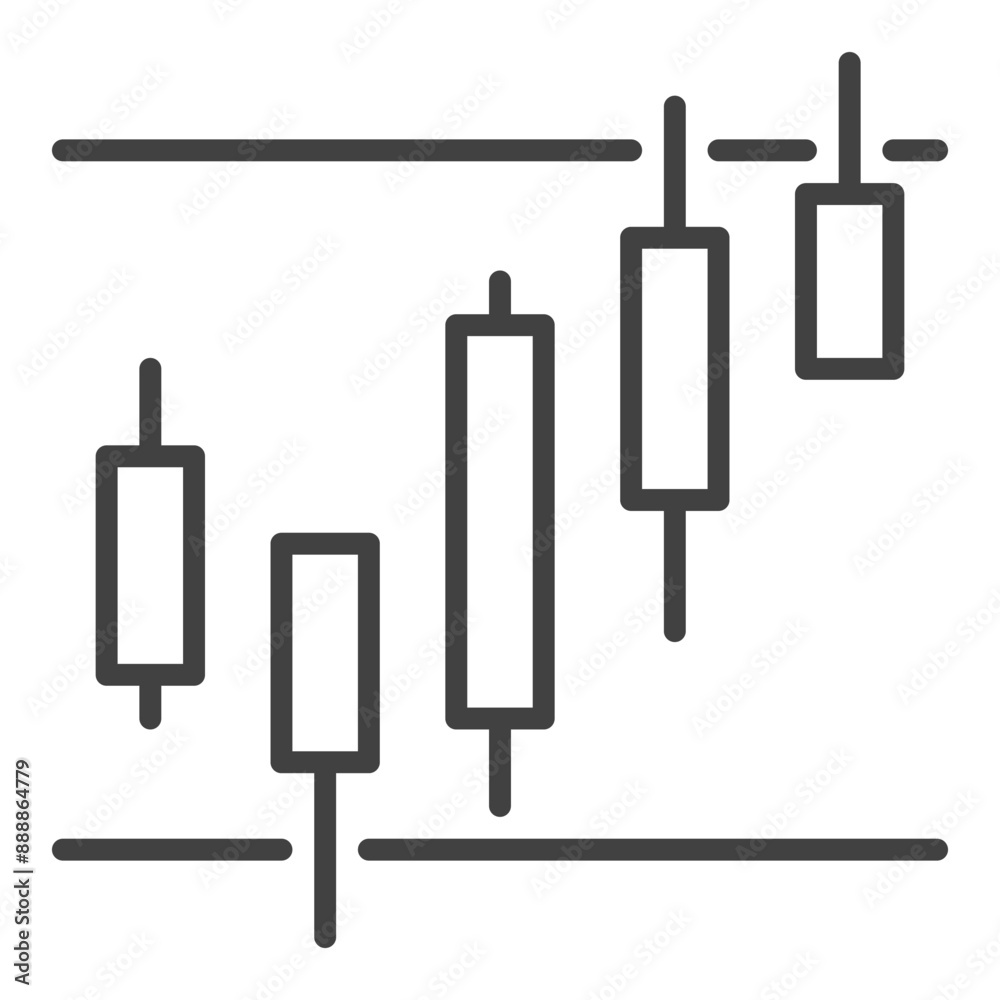 Cryptocurrency Candlestick Charts vector Technical Analysis icon or symbol in outline style Cryptocurrency Candlestick Charts vector Technical Analysis icon or symbol in outline style