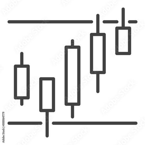 Cryptocurrency Candlestick Charts vector Technical Analysis icon or symbol in outline style