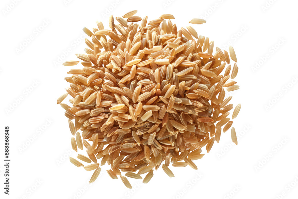 Brown rice isolated on transparent background