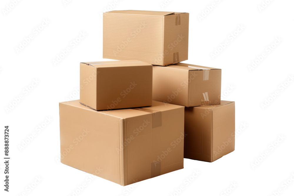 Cardboard boxes isolated on transparent background Cardboard boxes isolated on transparent background