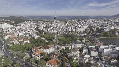 Vietnam - Dalat city aerial view - 4k