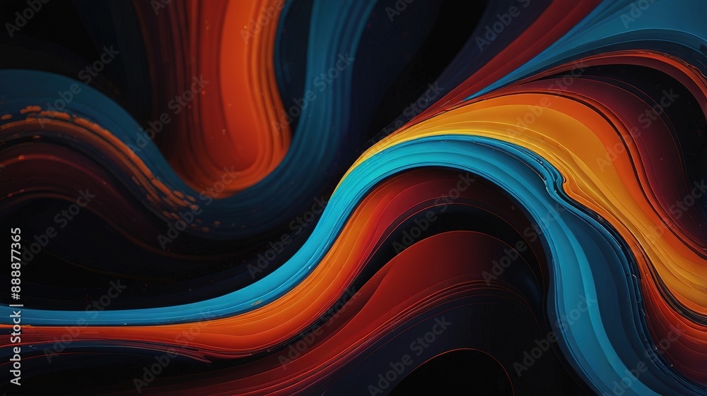 Obraz premium Trendy simple color gradient abstract background with dynamic wave line effect. Vector Illustration For Wallpaper, Banner, Background, Card, Book Illustration, landing page