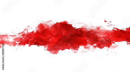 Red Watercolor Paint Brush Strokes on Transparent Background PNG - Banner Line Water Color Smoke Fog Grunge 