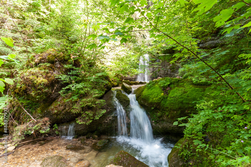 Gschwender Wasserfall - the waterfall in Bavarian Alps near Immenstadt Gschwender Wasserfall - the waterfall in Bavarian Alps near Immenstadt