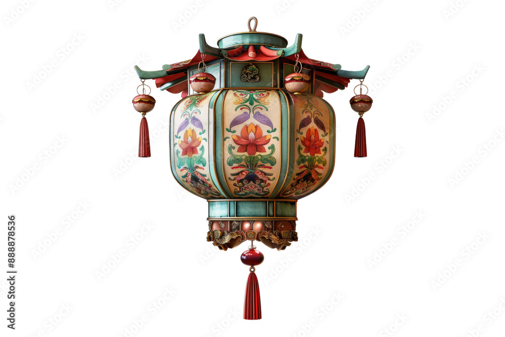Chinese ornament traditional lantern isolated on transparent background Chinese ornament traditional lantern isolated on transparent background