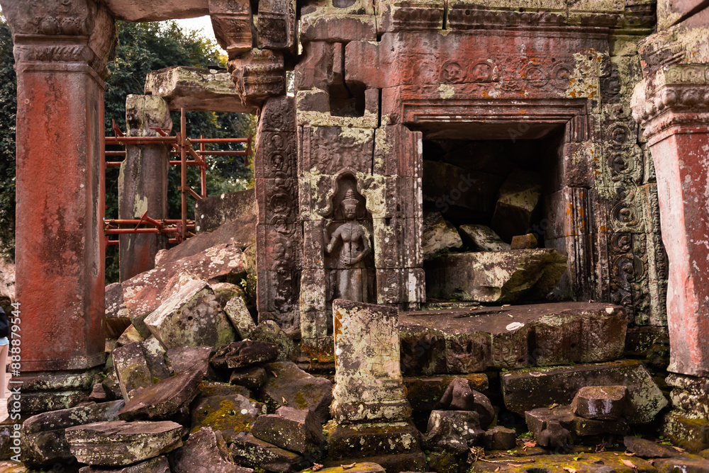 Angkor Thom, ancient temple ruins in Cambodia jungle Angkor Thom, ancient temple ruins in Cambodia jungle