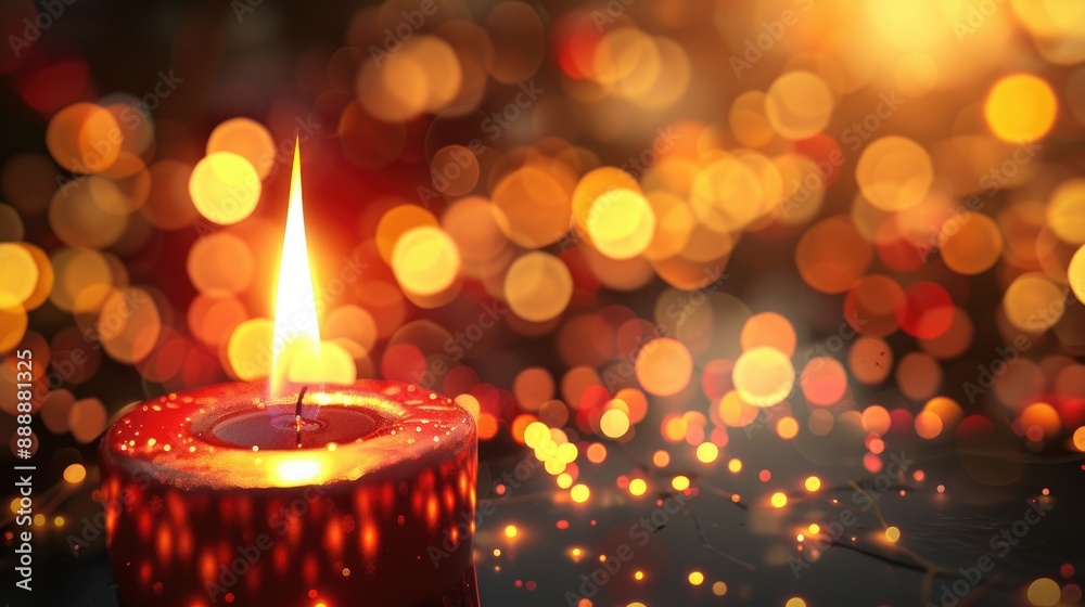 Festive Background with Candle Bokeh in Evening Lights Festive Background with Candle Bokeh in Evening Lights