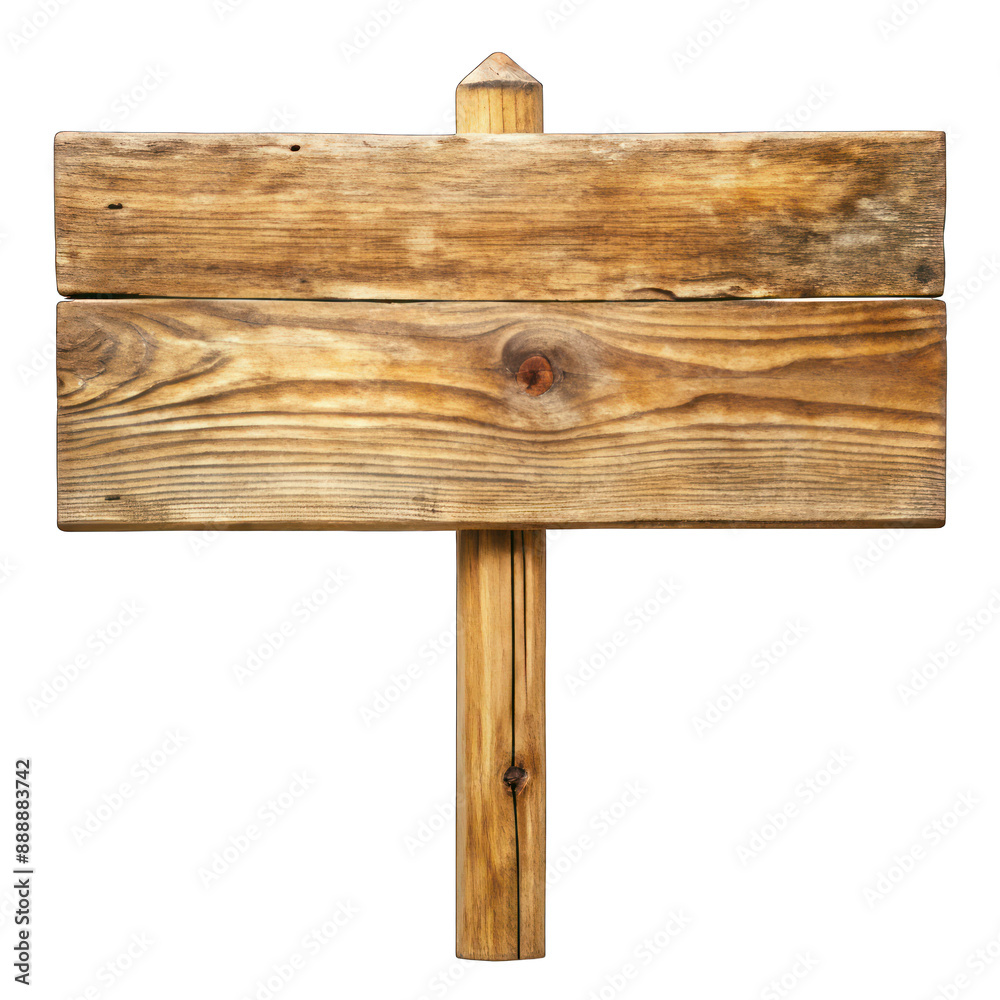Old wooden empty board isolated on transparent background Old wooden empty board isolated on transparent background