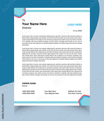 Corporate modern letterhead design template