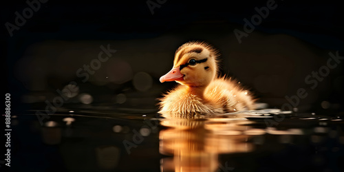 A small duck swimming photo