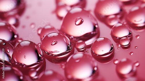 A lot of water droplets On metal or metalic surfaces in pink and dark pink shades for mobile background or wallpaper
