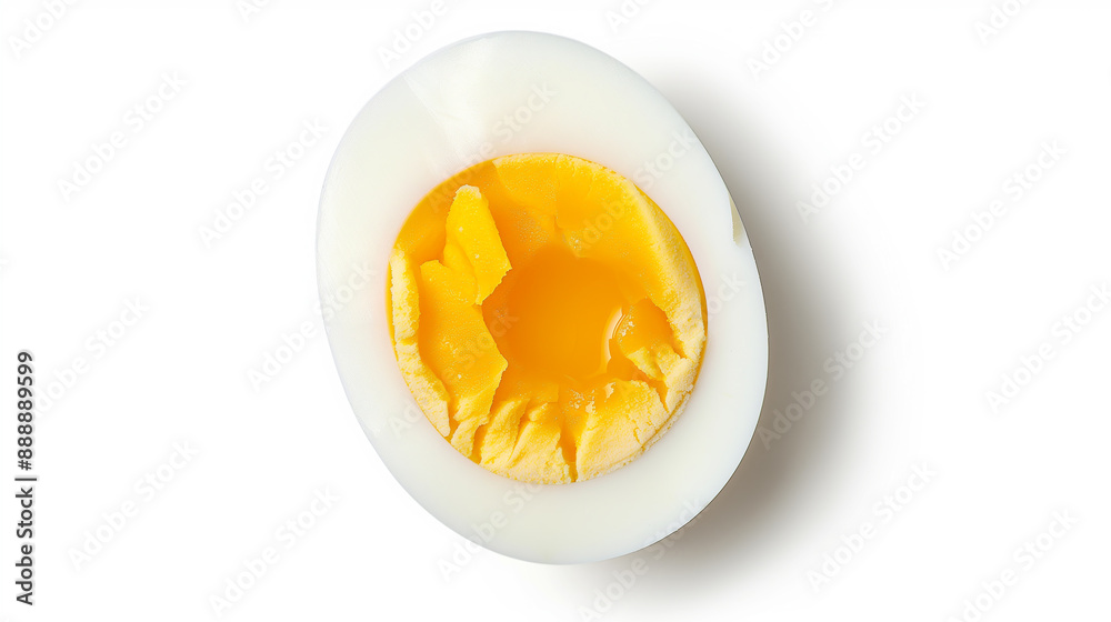 Half boiled egg isolated on white background Half boiled egg isolated on white background