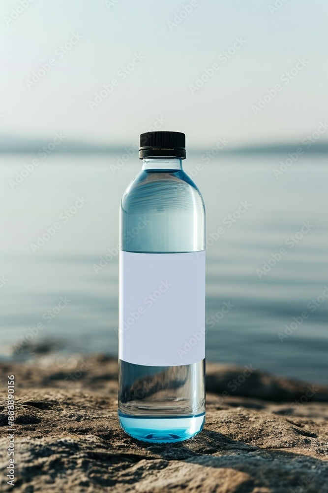 Water bottle with a blank label Water bottle with a blank label