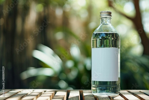 Water bottle with a blank label photo
