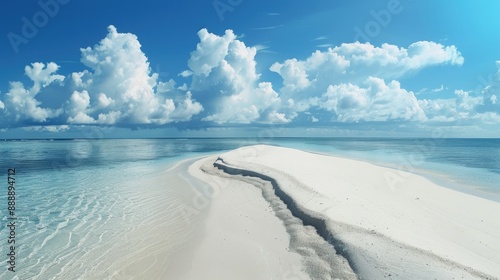Beach with sand that is white photo