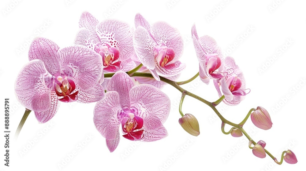 Beautiful pink Phalaenopsis orchid on white backdrop Beautiful pink Phalaenopsis orchid on white backdrop