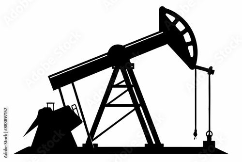 Oil pump jack Silhouette Vector art, Pump jack black Clip art, petrol pumpjack flat vector icon

