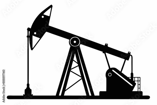 Oil pump jack Silhouette Vector art, Pump jack black Clip art, petrol pumpjack flat vector icon

