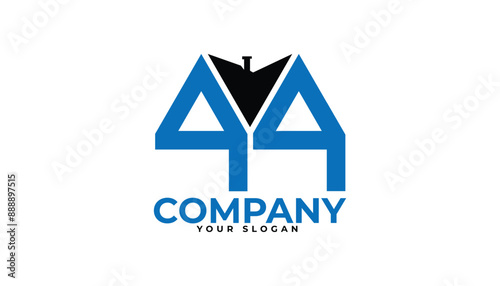 QQ letter creative real estate vector logo design.