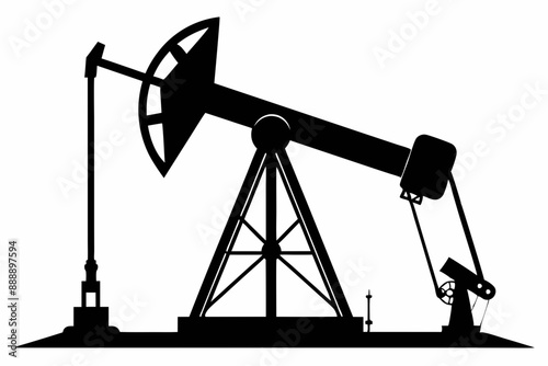 Oil pump jack Silhouette Vector art, Pump jack black Clip art, petrol pumpjack flat vector icon

