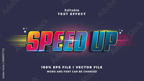 editable speed up text effect.typhography logo