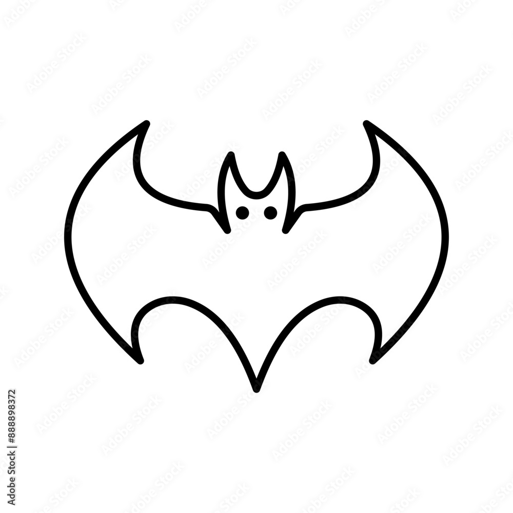Dark silhouette of bat with open wings icon. One of Halloween holiday colo editable Dark silhouette of bat with open wings icon. One of Halloween holiday colo editable