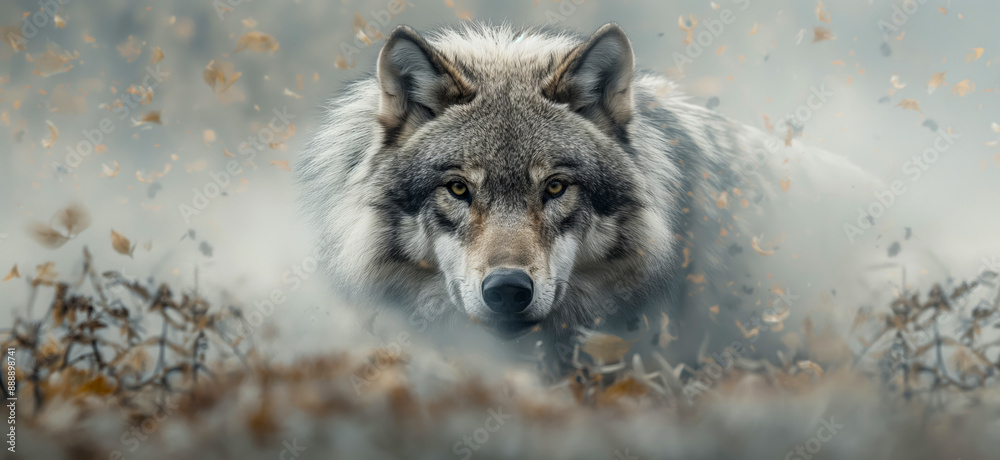 Obraz premium Wolf wallpaper. Wolf poster
