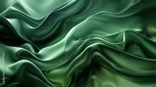 Background Abstract elegant green mint wavy fabric smooth AI generated