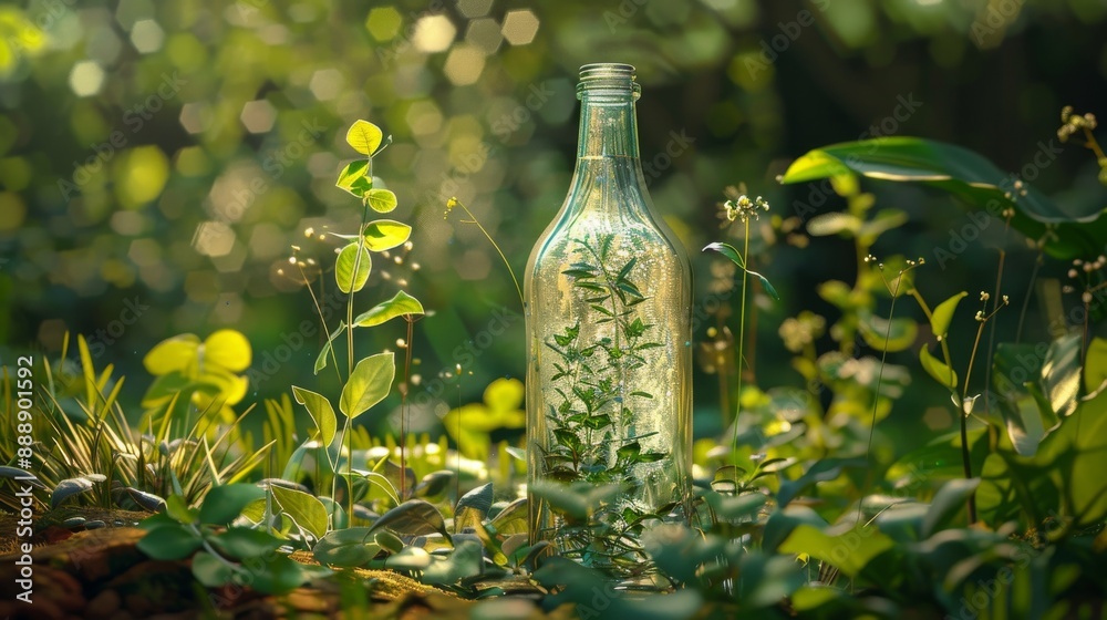 Upcycled Bottle Reservoir, herb garden Upcycled Bottle Reservoir, herb garden
