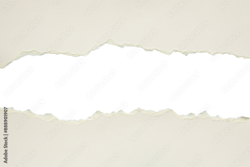 Fototapeta premium Gray ripped paper torn edges strips isolated on white background