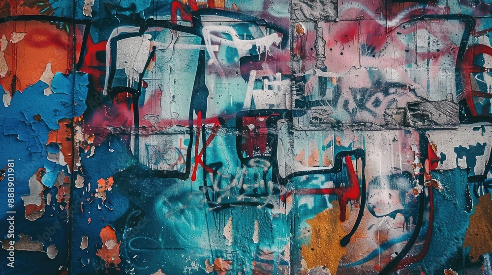 Fototapeta premium graffiti covered wall