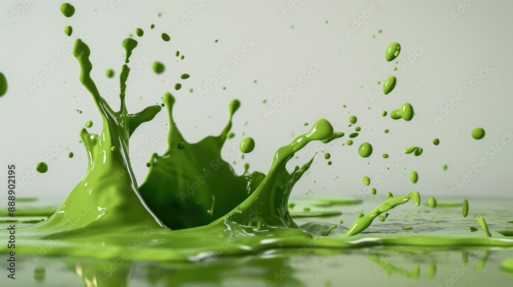 Green splash in white backdrop Green splash in white backdrop