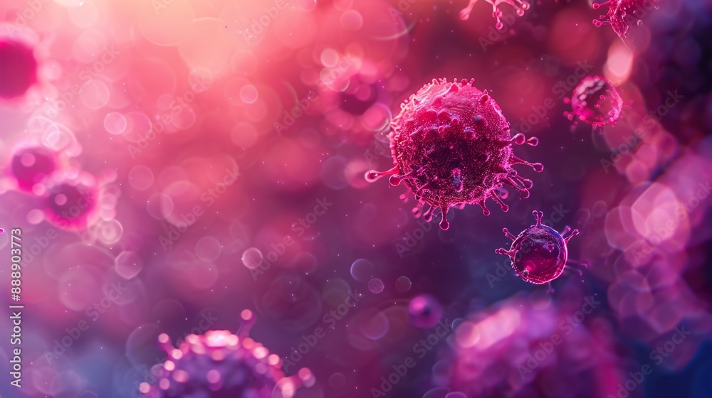 Disease Prevention , Science microscopic background, Microscopic view of various types of microorganisms Illustration image Disease Prevention , Science microscopic background, Microscopic view of various types of microorganisms Illustration image