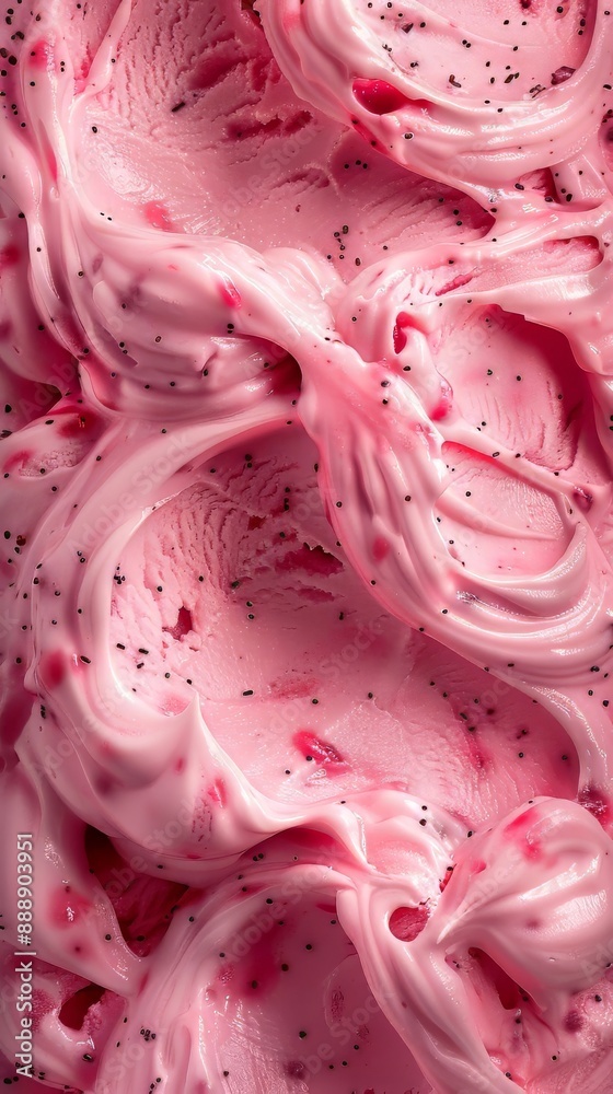 Strawberry cheesecake ice cream in cabinet