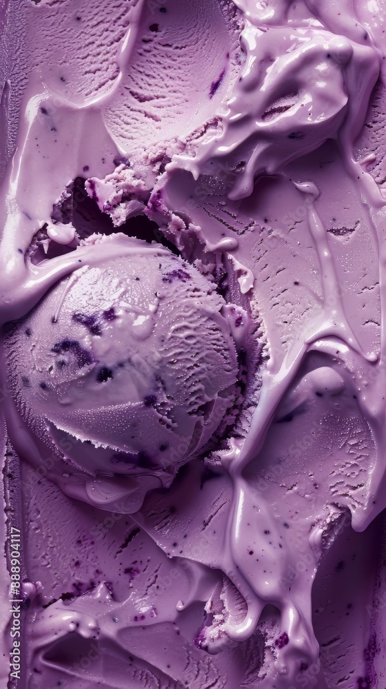 Blueberry lavender ice cream in cabinet Blueberry lavender ice cream in cabinet