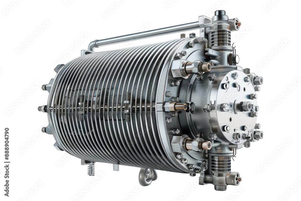 Durable industry heat exchanger isolated on transparent background Durable industry heat exchanger isolated on transparent background