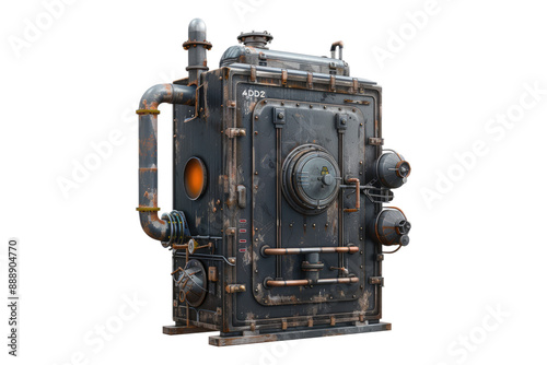 Durable industry boiler isolated on transparent background