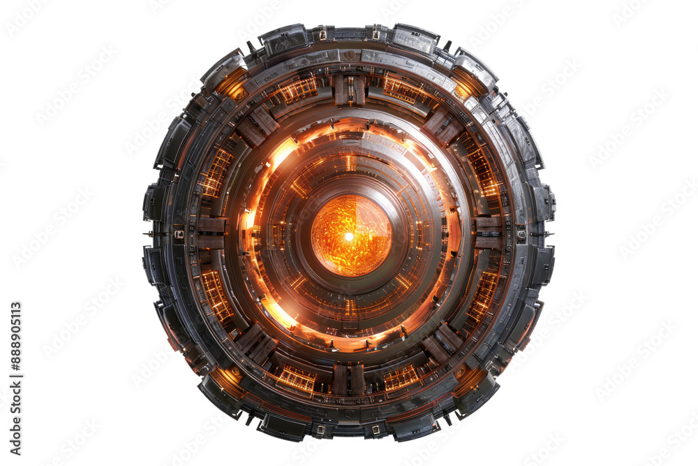 Obraz premium Efficient nuclear fusion technology isolated on transparent background