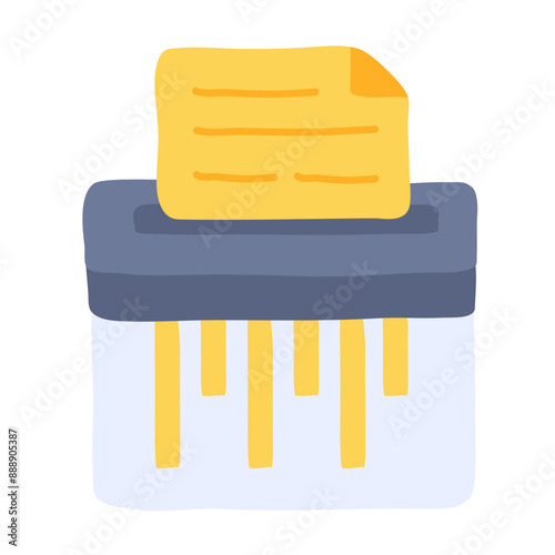 Paper Shredder Flat Style Icon  vector design and illustration template