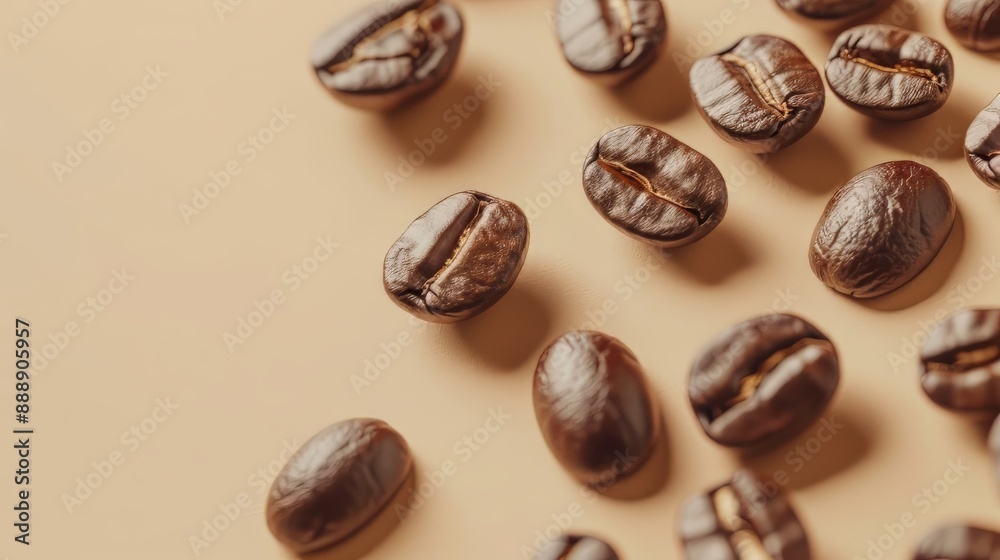 Coffee beans isolated on beige background Coffee beans isolated on beige background