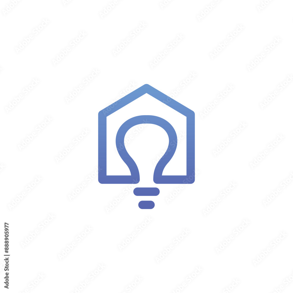 Home Lamp Logo Vector. Light Bulb Lamp Icon Home Lamp Logo Vector. Light Bulb Lamp Icon