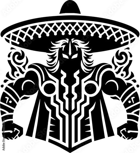 Thor black Solid silhouette Logo in the Mexican style 


