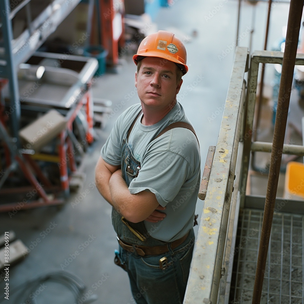 Blue-collar worker managing facility operations, focusing on ...