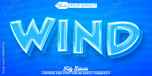 Blue Wind  Vector Editable Text Effect Template